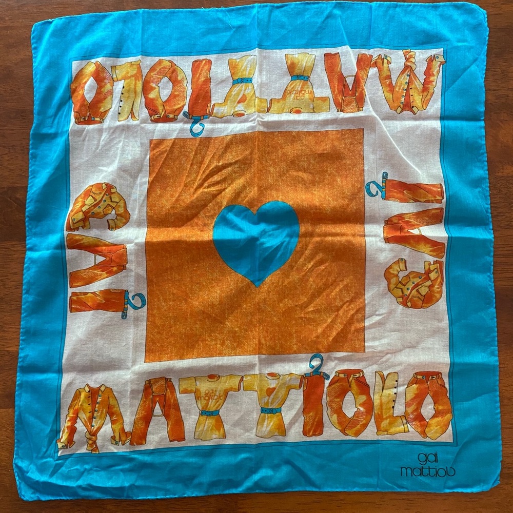 gai mattiolo vintage silk square handkerchief